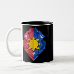 Taza Bicolor Bandera filipina Escudo de bandera filipina Patrim