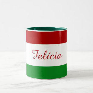 Taza Bicolor Bandera húngara personalizada