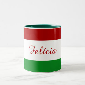 Taza Bicolor Bandera húngara personalizada