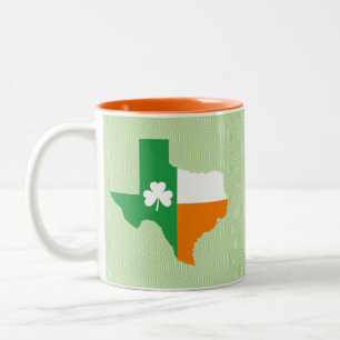 Taza Bicolor Bandera irlandesa de Texas