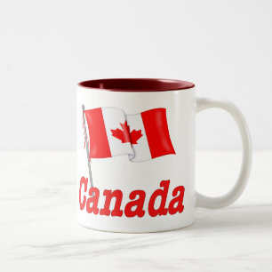 Taza Bicolor Bandera ondulante de Canadá