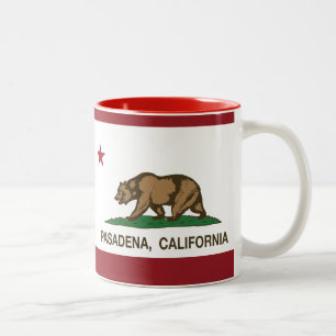 Taza Bicolor Bandera Pasadena del estado de California