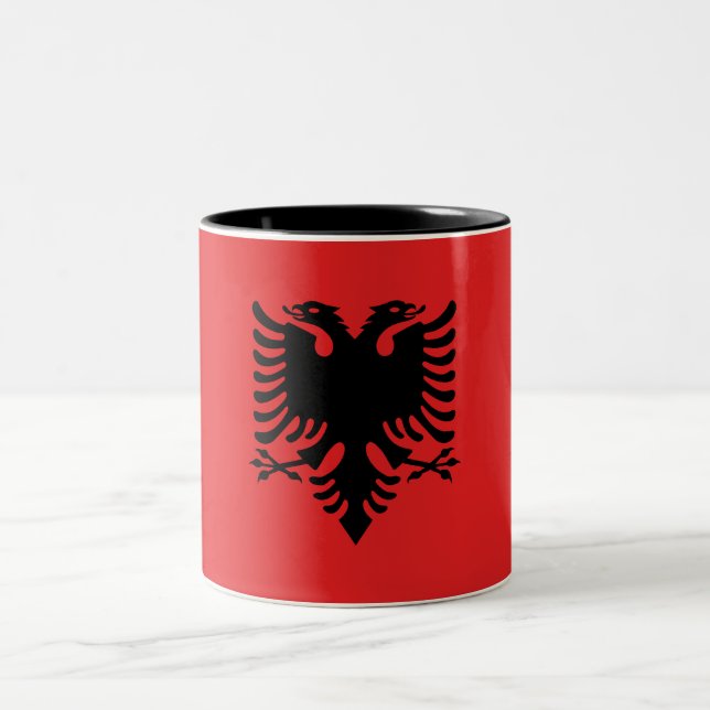 Taza Bicolor Bandera patriótica albanesa (Centro)
