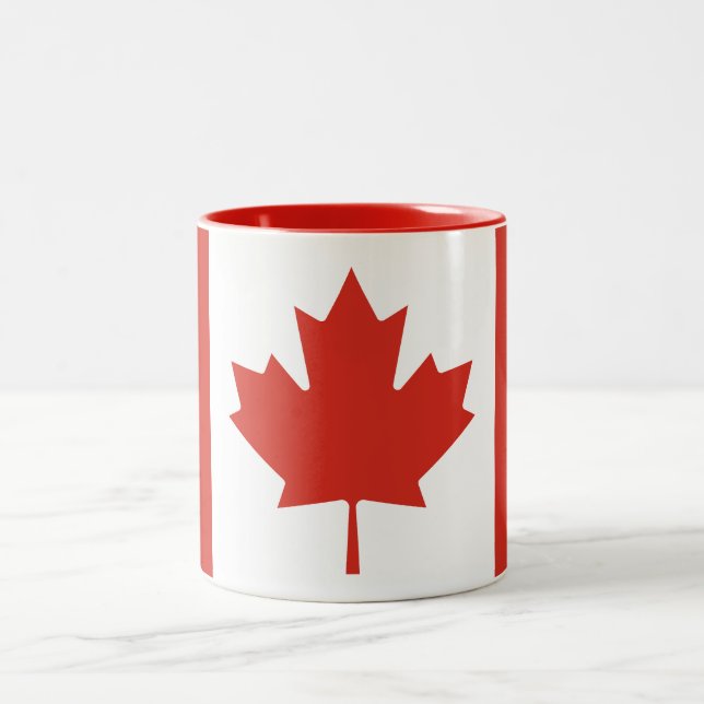 Taza Bicolor Bandera Patriótica Canadiense (Centro)