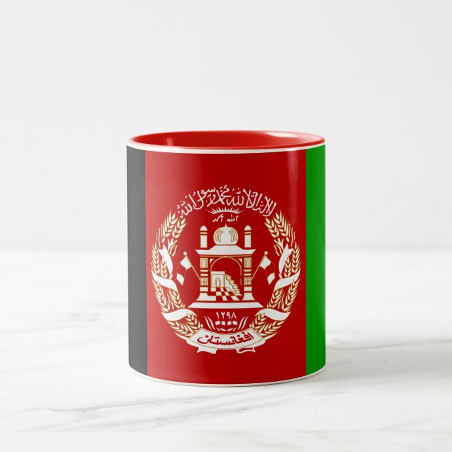 Taza Bicolor Bandera patriótica de Afganistán (Centro)
