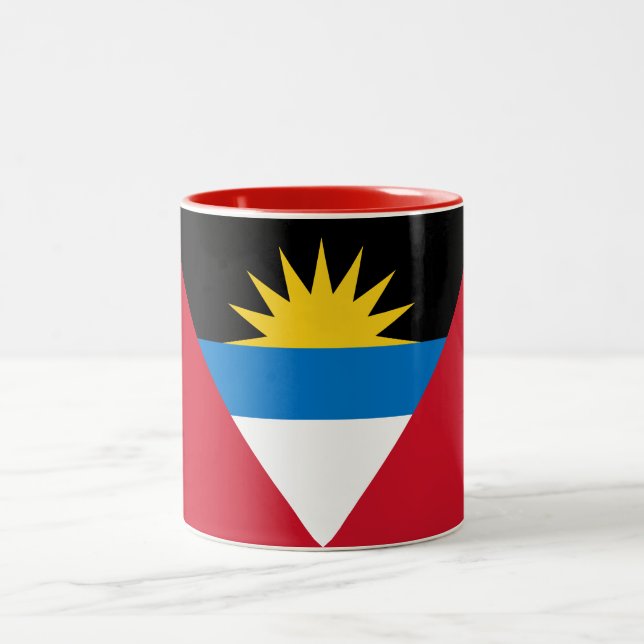 Taza Bicolor Bandera Patriótica de Antigua y Barbuda (Centro)