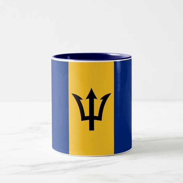 Taza Bicolor Bandera Patriótica de Barbados (Centro)