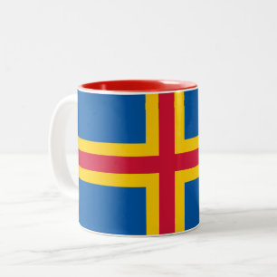 Taza Bicolor Bandera patriótica de las Islas Åland