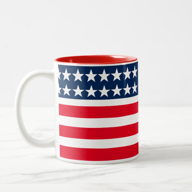 Taza Bicolor Bandera Patriótica Mug (Izquierda)