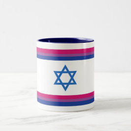 Taza Bicolor Bandera pequeña del orgullo israelí bisexual