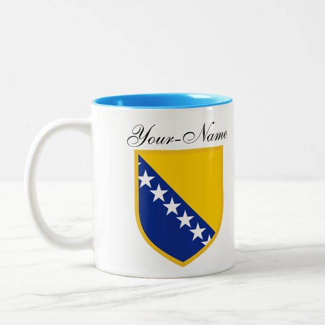 Taza Bicolor Bandera personal de Bosnia (Izquierda)
