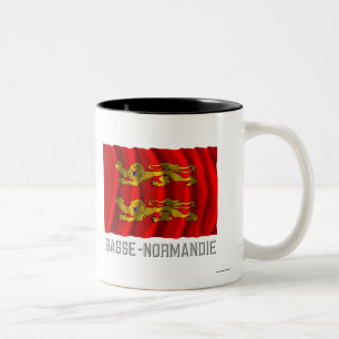 Taza Bicolor Bandera que agita de Basse-Normandie con nombre