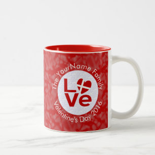 Taza Bicolor Bandera Roja Danesa Personalizada de AMOR