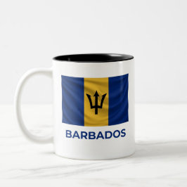 Taza Bicolor Bandera Simple de Barbados | Orgullo Diario