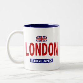 Taza Bicolor Bandera y frase de Londres Inglaterra