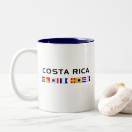 Taza Bicolor Banderas náuticas de Costa Rica