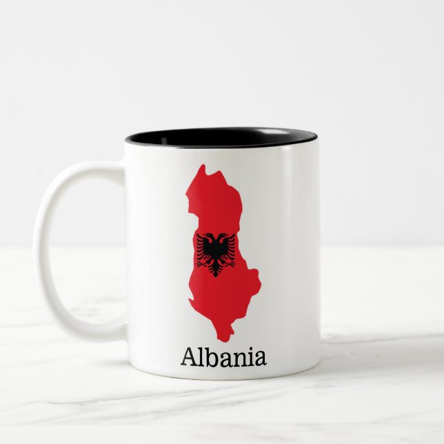 Taza Bicolor Banderas y países Albania (Izquierda)