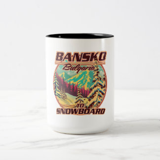 Taza Bicolor Bankso Bulgaria al logo de Snowboard