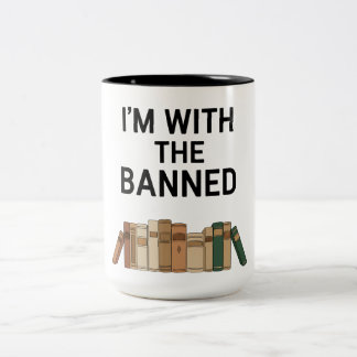 Taza Bicolor Banned Books Mug I'm With The Banned Books
