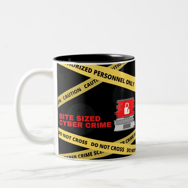 Taza Bicolor Banner de ciberdelito con tamaño pequeño Mug (Izquierda)