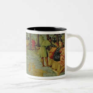 Taza Bicolor Banquet de rey Belshazzar, c.1543/44