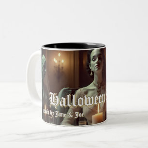 Taza Bicolor Banquete gótico de Halloween a la luz de las velas