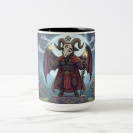 Taza Bicolor Baphomet de dibujos animados