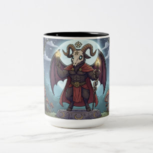 Taza Bicolor Baphomet de dibujos animados