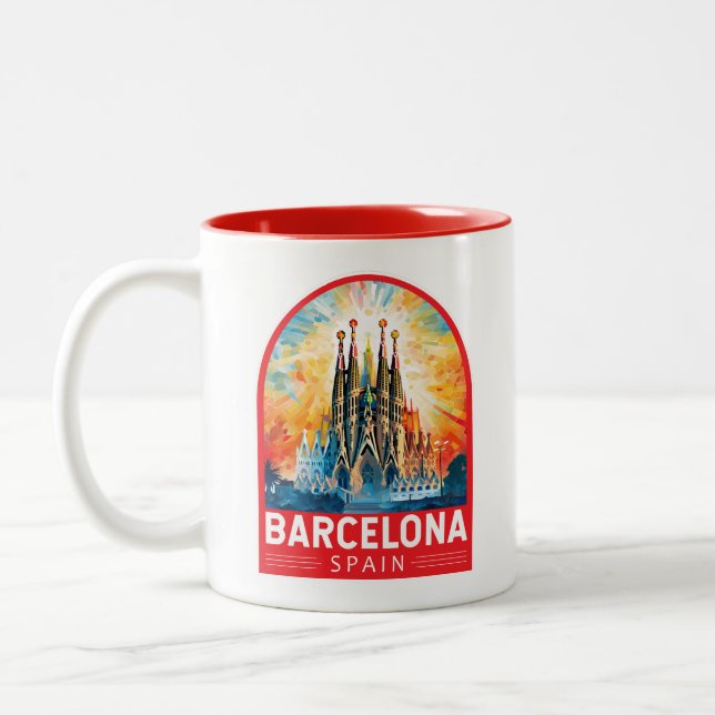 Taza Bicolor Barcelona España La Sagrada Familia (Izquierda)