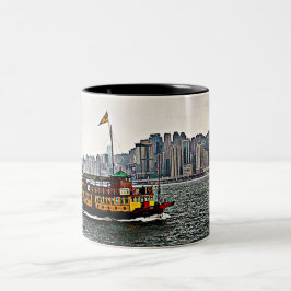 Taza Bicolor Barco chino Victoria Harbour Hong Kong