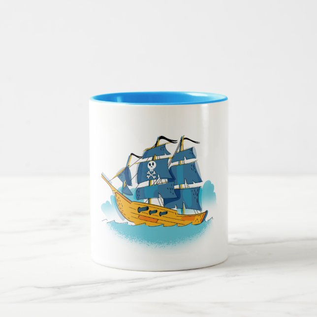 Taza Bicolor Barco pirata Personalizado (Centro)