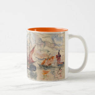 Taza Bicolor Barcos de pesca en La Rochelle, c.1919-21