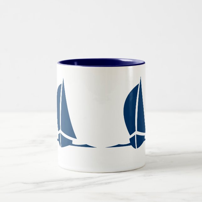 Taza Bicolor Barcos de vela Coffee Mug (Centro)