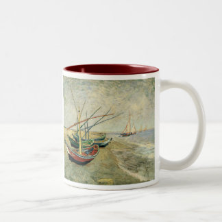 Taza Bicolor Barcos en la playa de Saintes-Maries