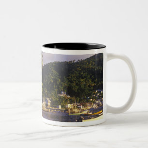 Taza Bicolor Barcos pesqueros, Soufriere, Santa Lucía, Caribe