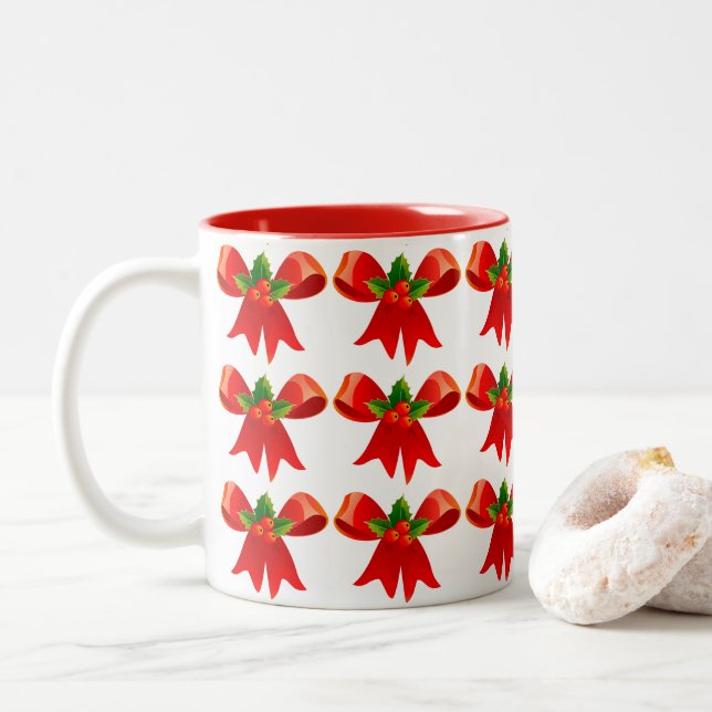 Taza Bicolor Barcos Rojos Y Mug Holly (Con donut)