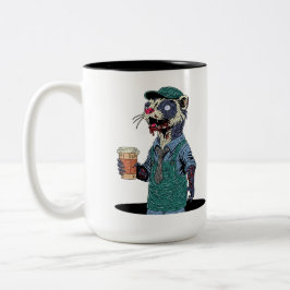 Taza Bicolor Barista hurón zombie