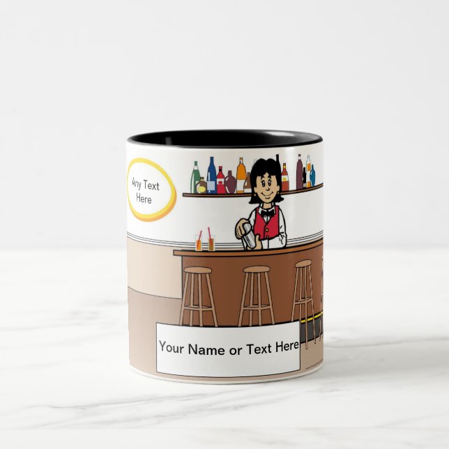 Taza Bicolor Barman personalizado - Personalizado femenina (Centro)