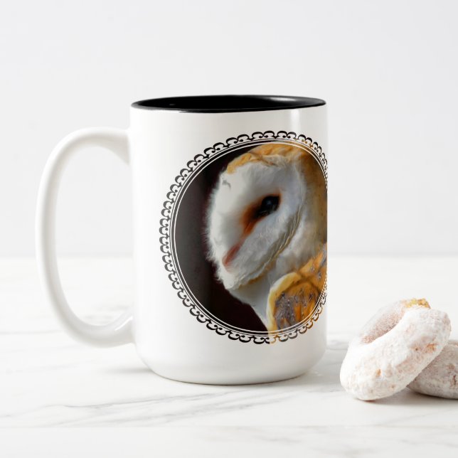 TAZA BICOLOR BARN OWL (Con donut)