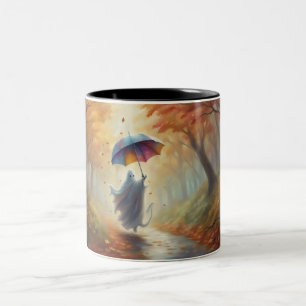 Taza Bicolor Barnaby Ghost y su paraguas mágico