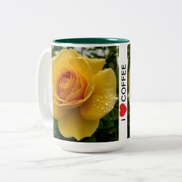 TAZA BICOLOR BARRO DE CAFÉ DE FLORES