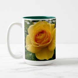 TAZA BICOLOR BARRO DE CAFÉ DE FLORES