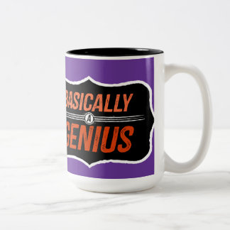 Taza Bicolor Básicamente un genio (para Christie)
