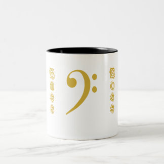 Taza Bicolor Bass Boss Bass Clef Mugs in Gold