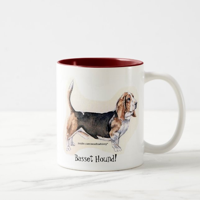 Taza Bicolor Basset Hound Mug (Derecha)