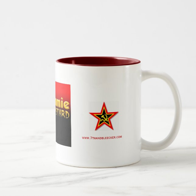 Taza Bicolor bastardo del commie, estrella del commie, estrella (Derecha)