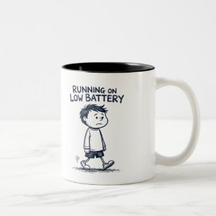 Taza Bicolor Batería baja: se necesita recarga cafeína