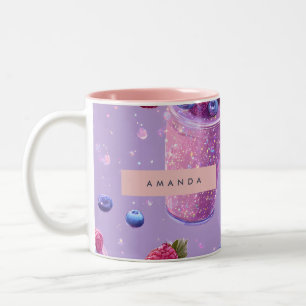 Taza Bicolor Batido Morado de Personalizado de Éxtasis de Bayas