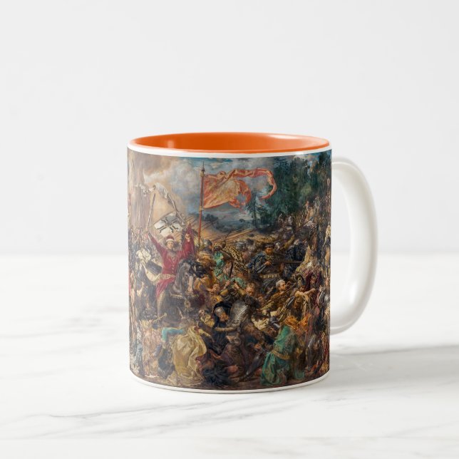 Taza Bicolor Battle of Grunwald (Medieval Military Scene) (War) (Anverso derecho)