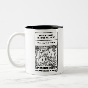 Taza Bicolor Baudelaire Vintage Poetry Book